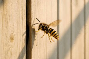 Geting flyger in i en springa i husfasad